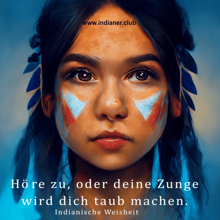 Buntes Gemälde eines indianischen Mädchens mit einer Weisheit