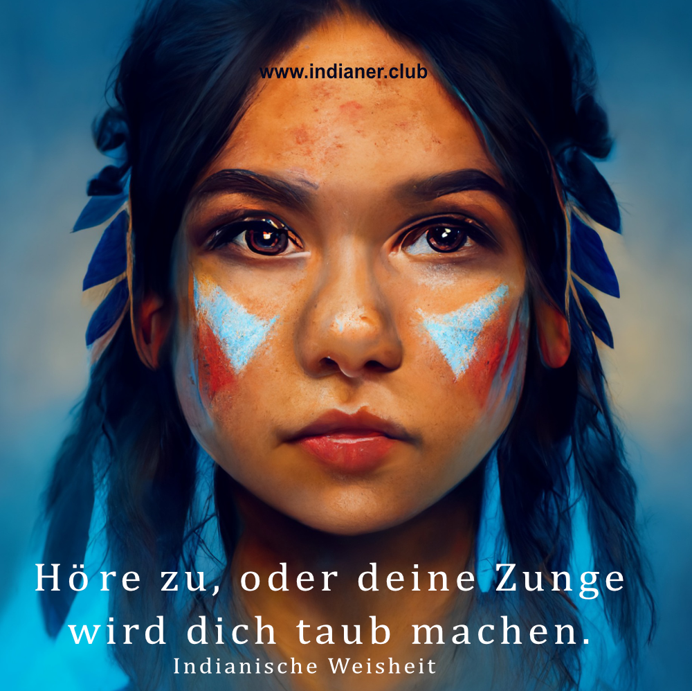 Buntes Gemälde eines indianischen Mädchens mit einer Weisheit