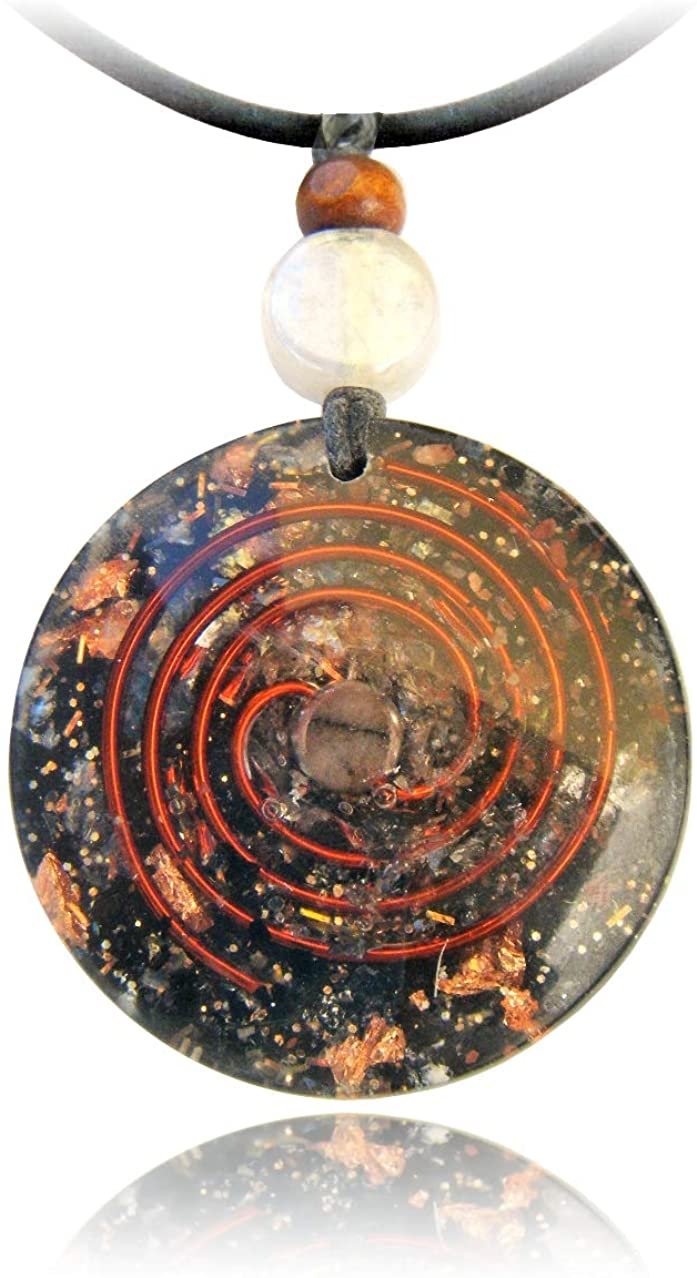 Runder Anhänger in Patchwork-Farben mit Schnecken-Spirale