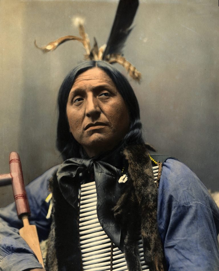 Portrait von Chief Matocatka (Left Handed Bear) - Ein berühmter Führer der Cheyenne-Indianer
